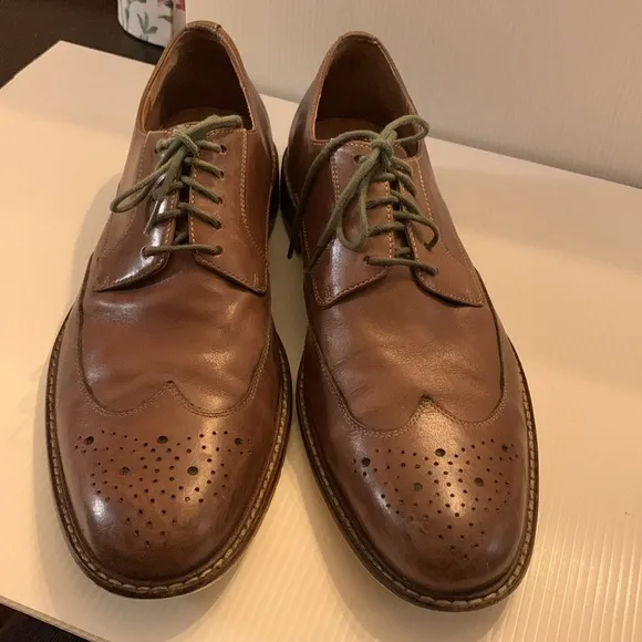 Gordon Rush Percy Leather Wingtip Shoes - Size 9.5 Cognac