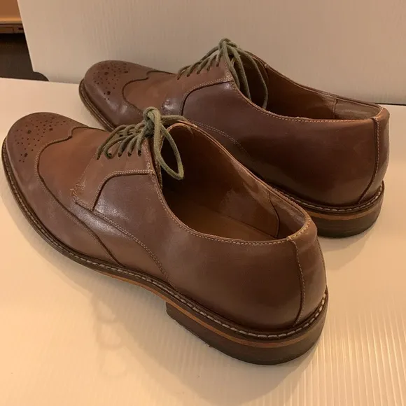 Gordon Rush Percy Leather Wingtip Shoes - Size 9.5 Cognac