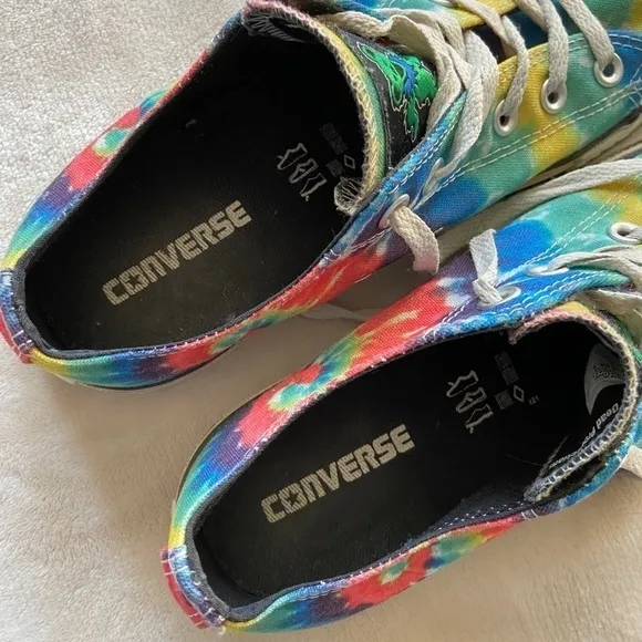 Grateful Dead Tie Dye Converse All Stars Shoes M 8 W 10