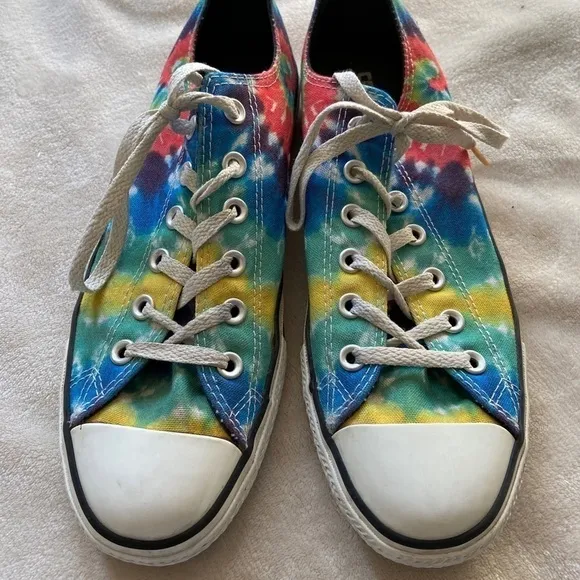 Grateful Dead Tie Dye Converse All Stars Shoes M 8 W 10