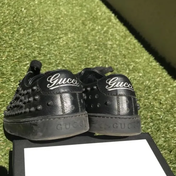 Gucci kids black spiked shoes size 32 us13.5