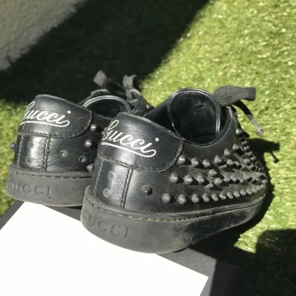 Gucci kids black spiked shoes size 32 us13.5