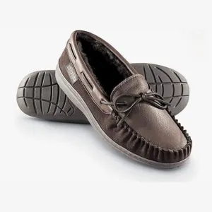 Guide Gear Deerskin Fur-Lined Leather Moccasin Slippers Big &amp; Tall Size 15 NWT