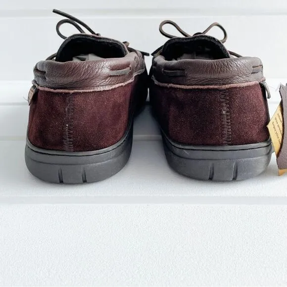 Guide Gear Deerskin Fur-Lined Leather Moccasin Slippers Big &amp; Tall Size 15 NWT
