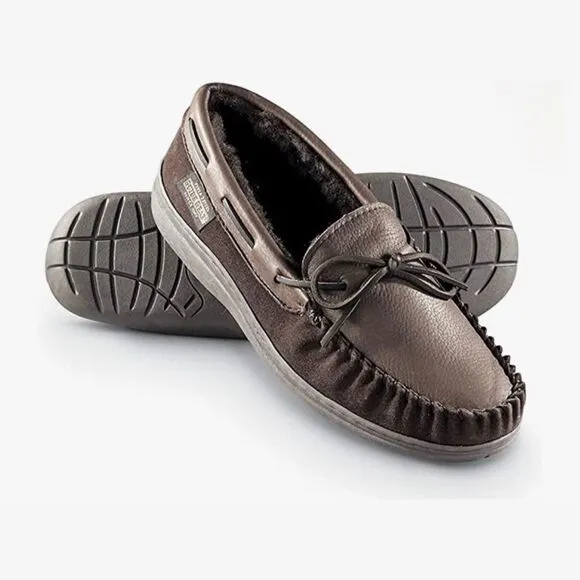 Guide Gear Deerskin Fur-Lined Leather Moccasin Slippers Big &amp; Tall Size 15 NWT