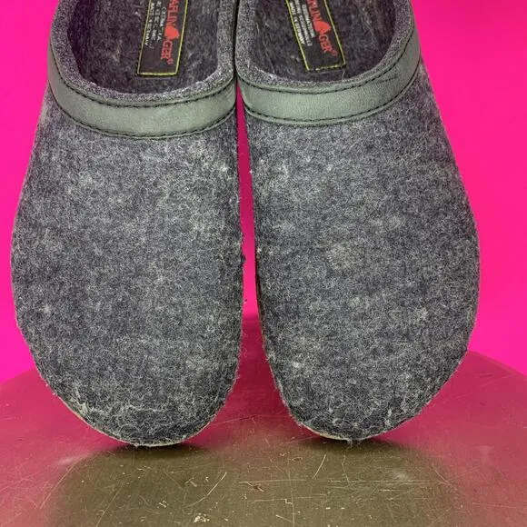 Haflinger Grizzly Torben Charcoal Gray Wool Clog Sz 40