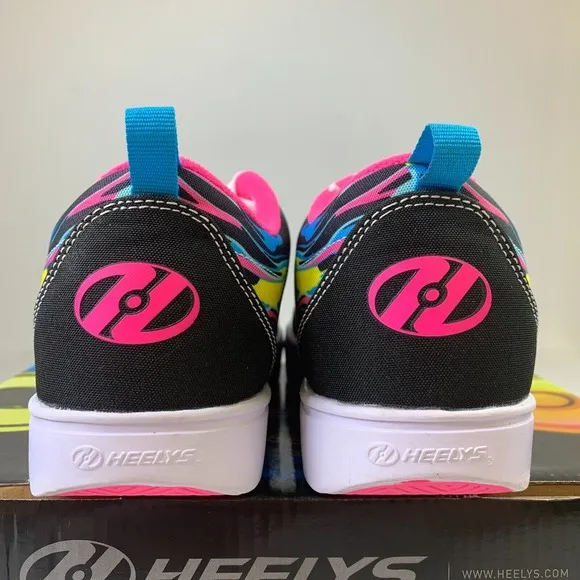Heelys Pro 20 Prints Sneakers Black Pink Lace-Up Skate Shoes Womens Sz 5 Youth 4