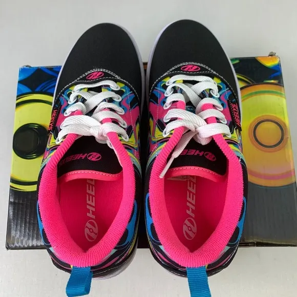 Heelys Pro 20 Prints Sneakers Black Pink Lace-Up Skate Shoes Womens Sz 5 Youth 4