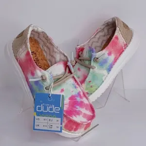 HEY DUDE 'WENDY BOHO MANDALA' YOUTH TIE-DYE LACE TRIM SHOES SIZE 11