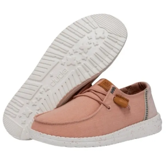 Hey Dude Wendy Washed Shoes In Rose Cloud