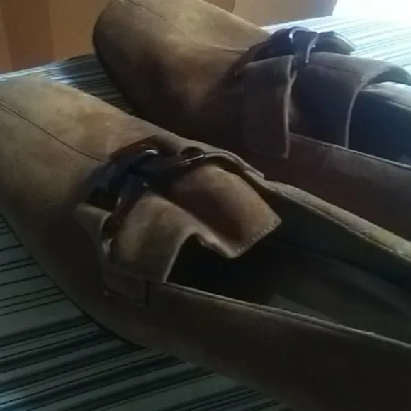 High heel suede rust shoes