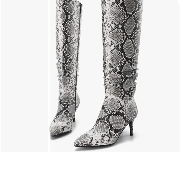 High Snake PU Leather Boots