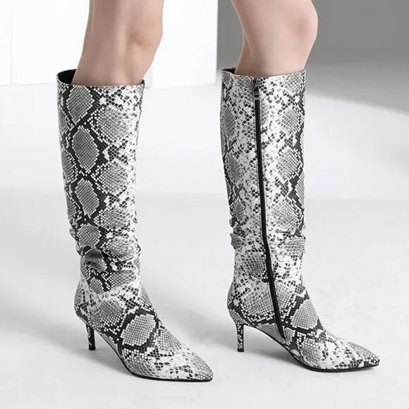 High Snake PU Leather Boots