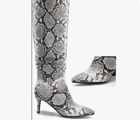 High Snake PU Leather Boots