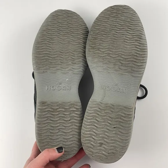 Hogan | Nubuck Suede Laser Cut Perforated Oxford Lace Up Golf Shoes Men's 8 Gray
