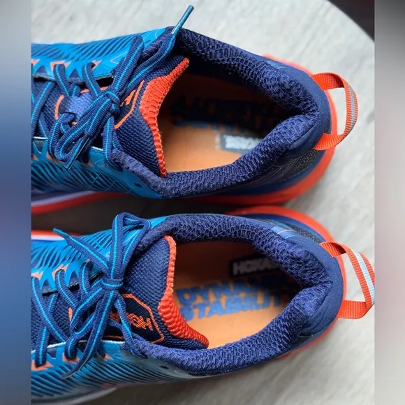 Hoka Blue and Orange Athletic Shoes for Performance