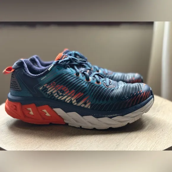 Hoka Blue and Orange Athletic Shoes for Performance