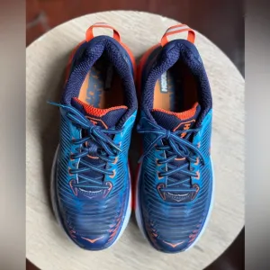Hoka Blue and Orange Athletic Shoes for Performance