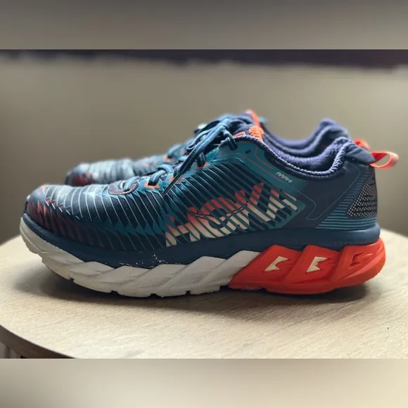 Hoka Blue and Orange Athletic Shoes for Performance