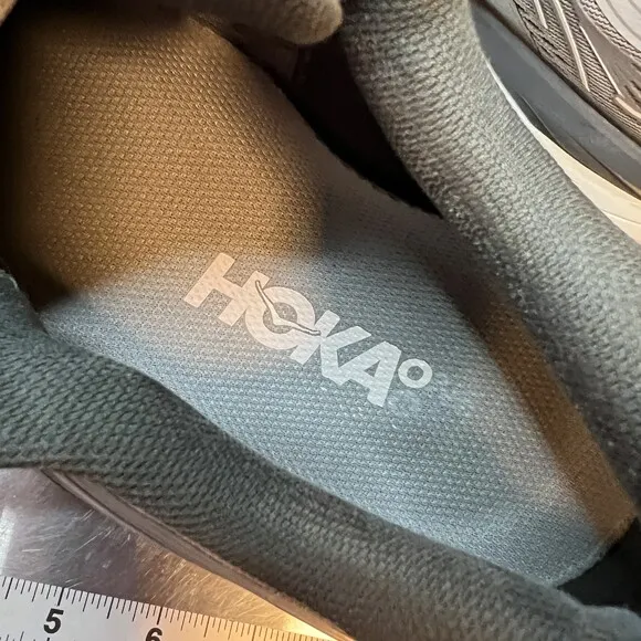 Hoka Bondi 7 Shoes Silver Grey Cushioned Lace-Up Athletic Sneaker Size 12