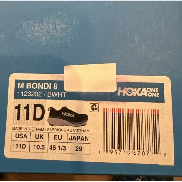 Hoka Bondi 8 Black White Men's Shoe Size 11D Brand New 100% Authentic!