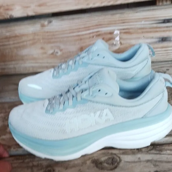 Hoka Bondi 8 Blue Athletic Shoes with Cushioned Support