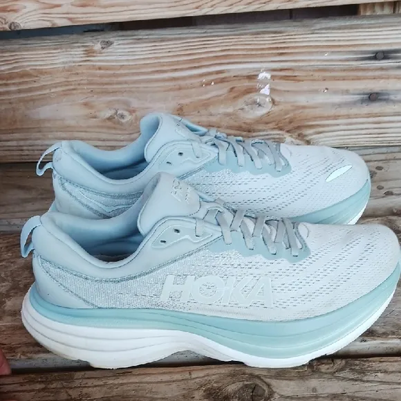 Hoka Bondi 8 Blue Athletic Shoes with Cushioned Support