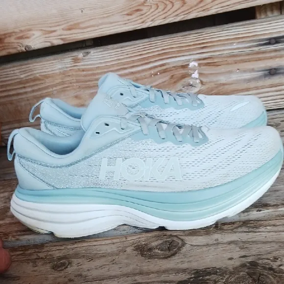 Hoka Bondi 8 Blue Athletic Shoes with Cushioned Support