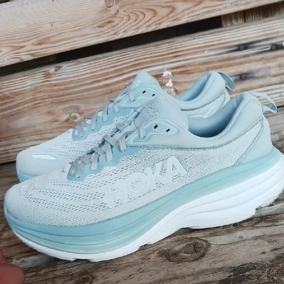 Hoka Bondi 8 Blue Athletic Shoes with Cushioned Support