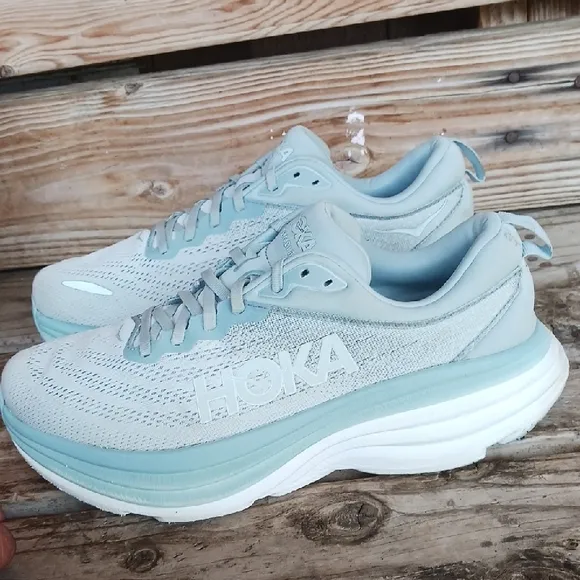 Hoka Bondi 8 Blue Athletic Shoes with Cushioned Support
