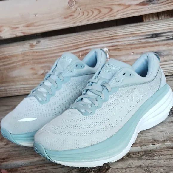 Hoka Bondi 8 Blue Athletic Shoes with Cushioned Support