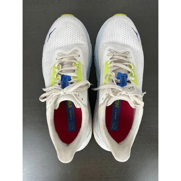 Hoka One One Arahi 7 Running Shoes Men Size 9.5D White 114850 BVR Fair