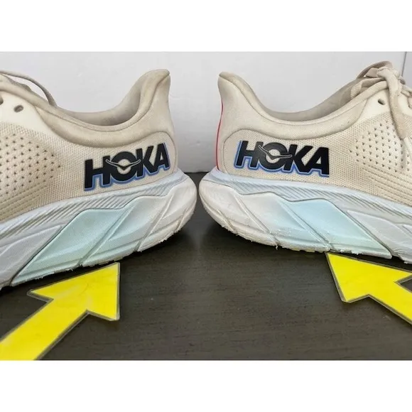 Hoka One One Arahi 7 Running Shoes Men Size 9.5D White 114850 BVR Fair