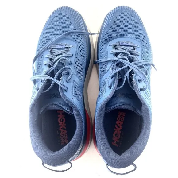 Hoka One One Bondi 7 Blue Lace Up Men’s Running Shoes Size 12.5