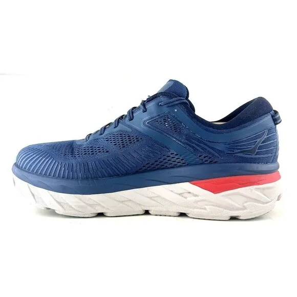 Hoka One One Bondi 7 Blue Lace Up Men’s Running Shoes Size 12.5