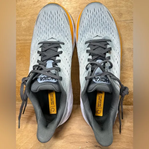 Hoka One One Clifton 8 Mens Size 9 Running Shoes Sneakers Blue Fog Plein Air