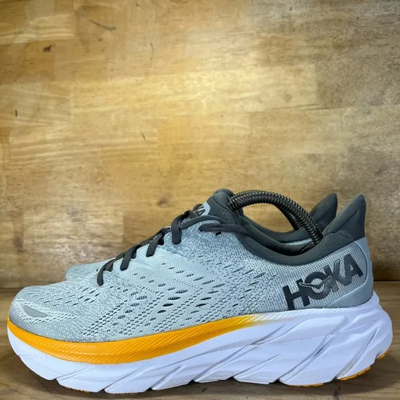 Hoka One One Clifton 8 Mens Size 9 Running Shoes Sneakers Blue Fog Plein Air