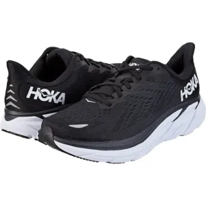 Hoka One One Clifton 8 Running Shoes Sneakers Black White Men’s 10 Women’s 11.5