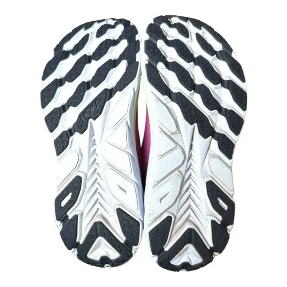 Hoka One One Clifton 8 Women’s Running Shoes Magenta Yellow White Size 8B