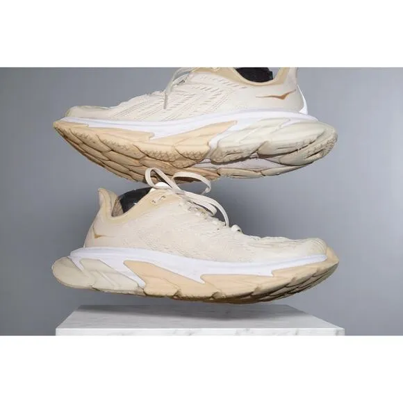 HOKA ONE ONE Clifton Edge Men’s Size 8.5 | Cream Beige Running Shoes 1110510 AMB