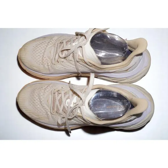 HOKA ONE ONE Clifton Edge Men’s Size 8.5 | Cream Beige Running Shoes 1110510 AMB
