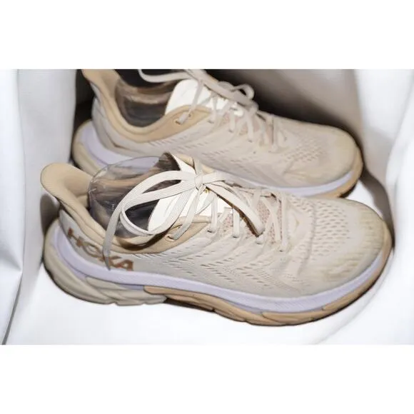 HOKA ONE ONE Clifton Edge Men’s Size 8.5 | Cream Beige Running Shoes 1110510 AMB