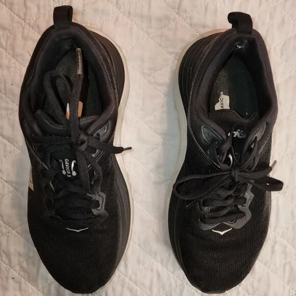 Hoka One One Gaviota 5 Running Shoes Black Sneaker 1134235 Women's 8 B Comfort