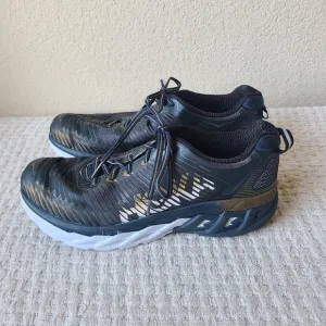 Hoka One One MARAHI Black Gold Ultra Marathon Running Shoes Men's Size 10.5