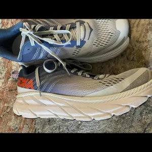 Hoka One One Running Shoes -Clifton Women’s 8  W Light Gray/Navy