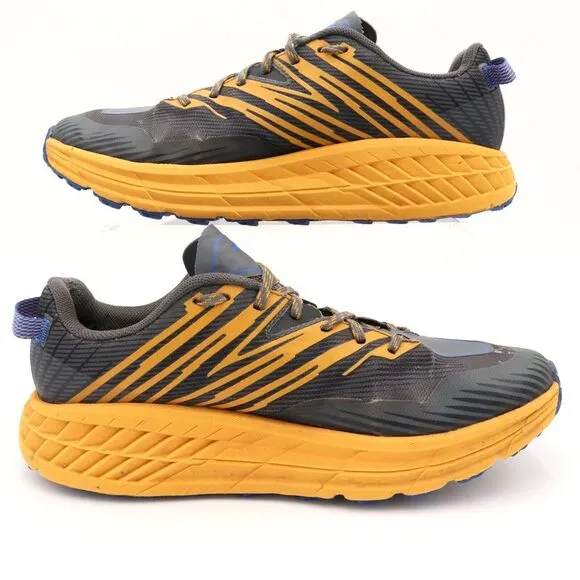 Hoka One One Speedgoat 4‎ Mens 9.5 US Gray Gold TrailRunning Shoes 1106525 CGYW