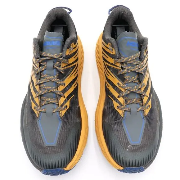 Hoka One One Speedgoat 4‎ Mens 9.5 US Gray Gold TrailRunning Shoes 1106525 CGYW