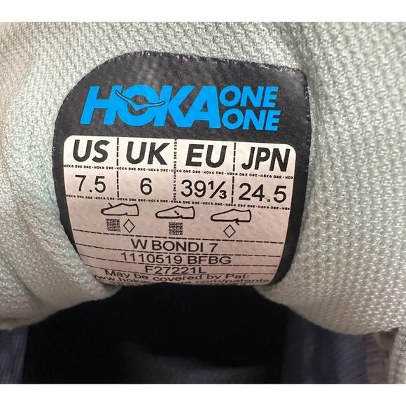 Hoka One One Women's Bondi 7 Running Sneaker Shoes, Size 7.5 Medium US