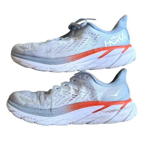 Hoka One One Women's Sneakers - Light Blue and Orange