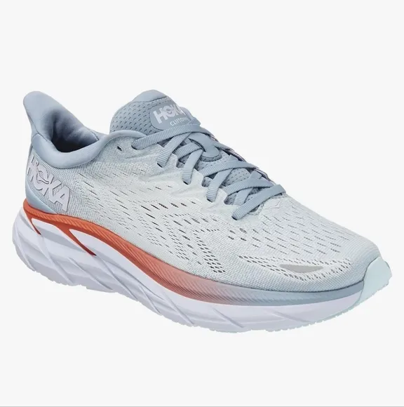 Hoka One One Women's Sneakers - Light Blue and Orange
